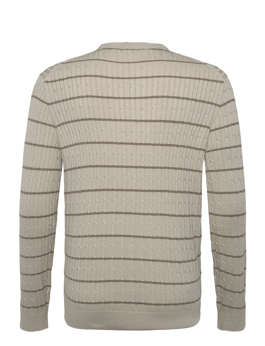 Mango - Cotton-lyocell blend cable-knit jumper - rund hals - lt pastel grey - 1