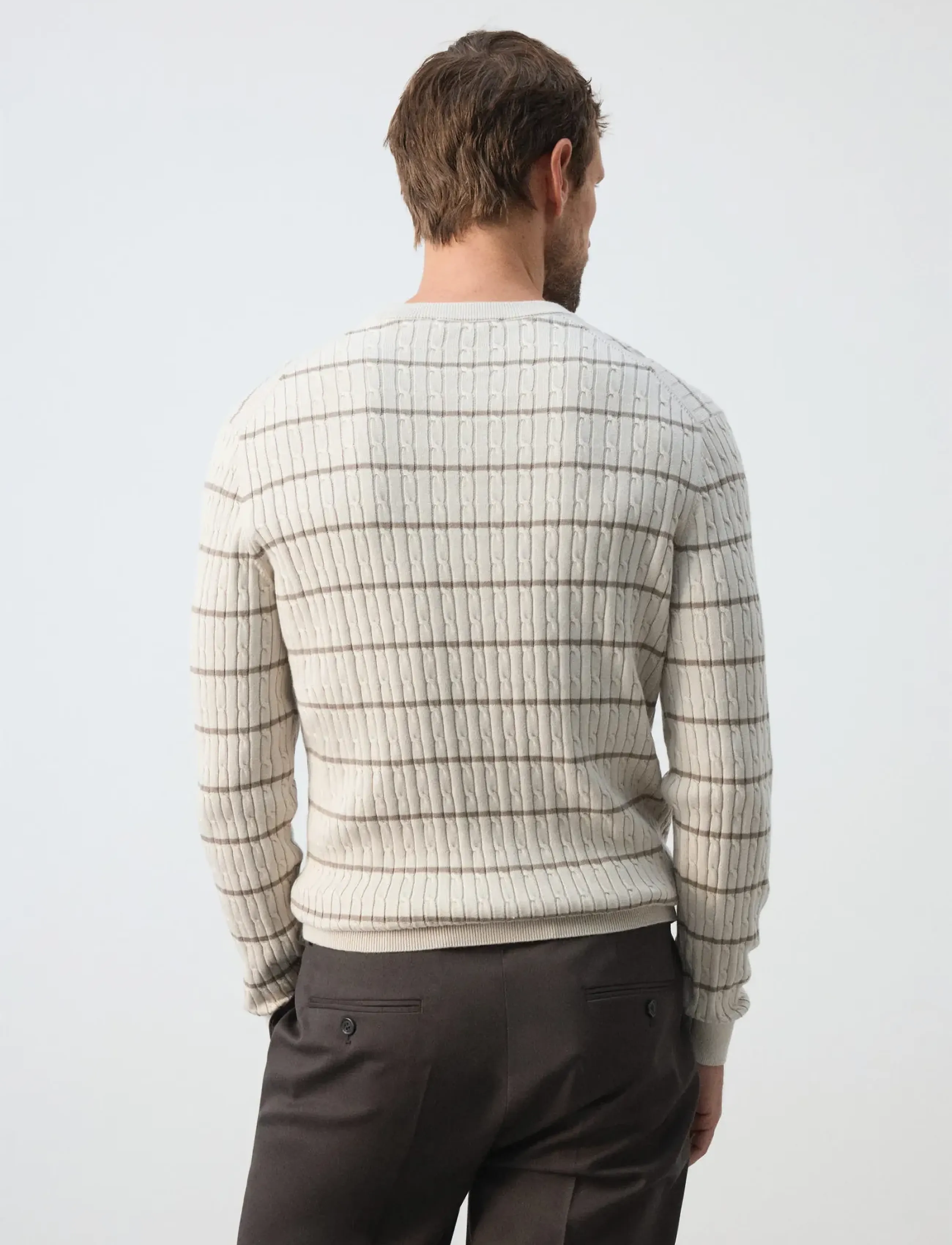 Mango - Cotton-lyocell blend cable-knit jumper - efterårstøj - lt pastel grey - 3
