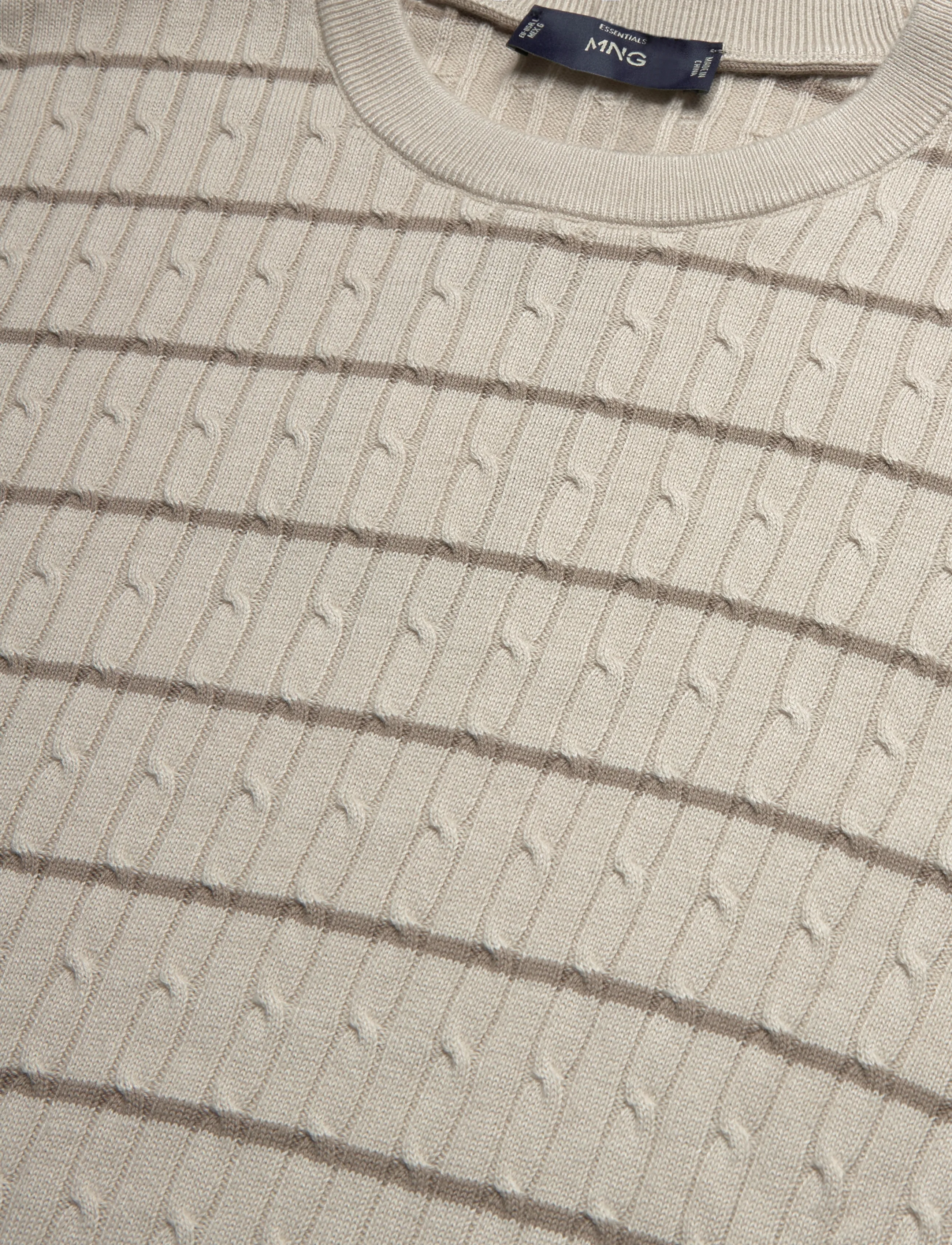 Mango - Cotton-lyocell blend cable-knit jumper - rund hals - lt pastel grey - 2