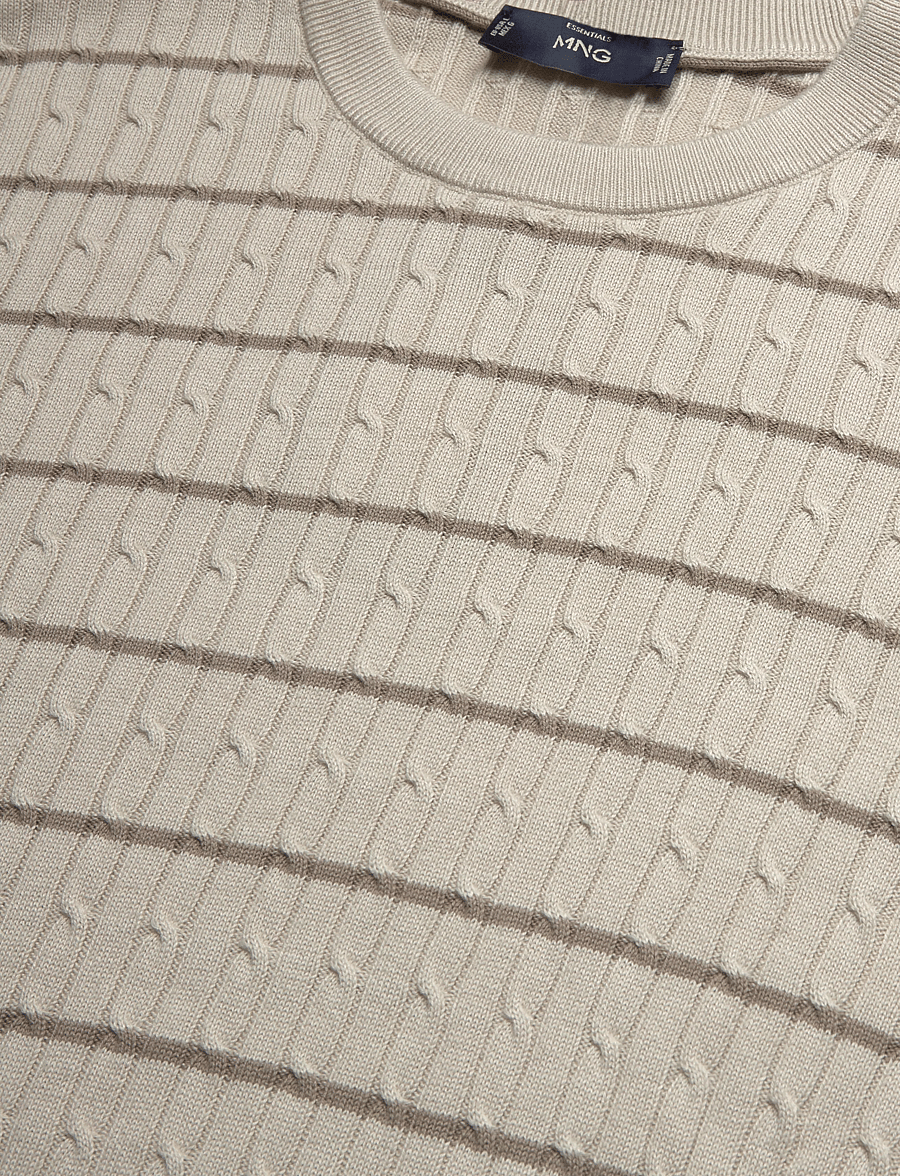 Mango - Cotton-lyocell blend cable-knit jumper - rund hals - lt pastel grey - 2