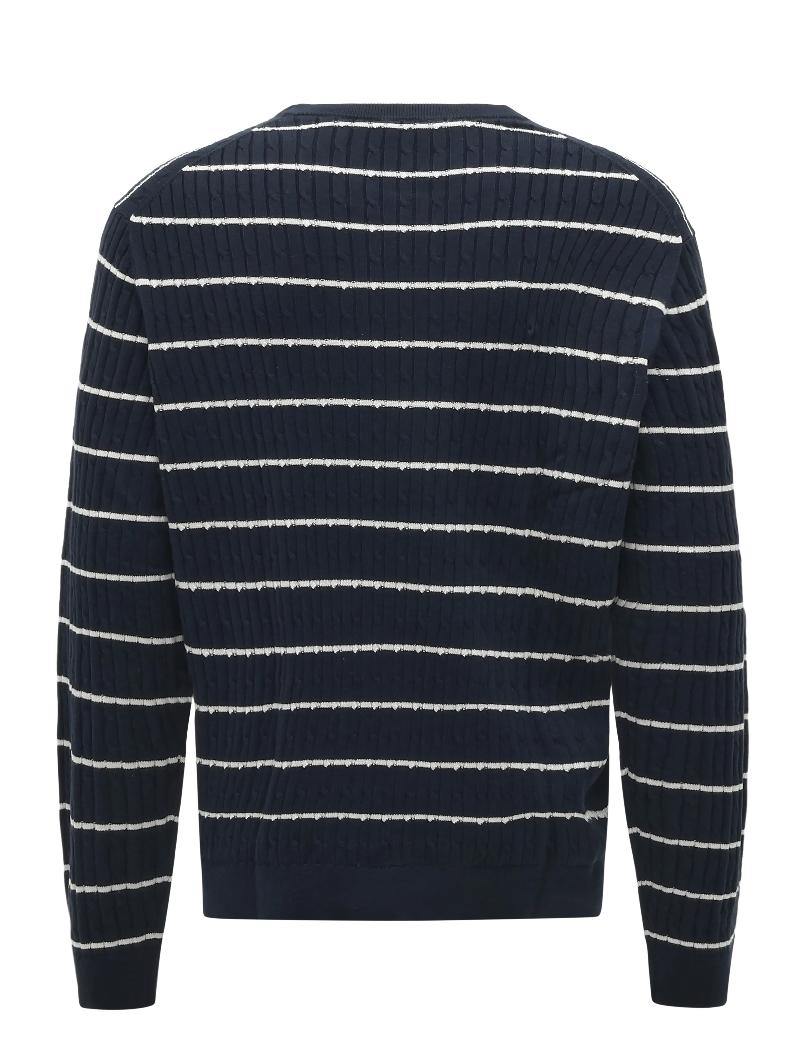 Mango - Cotton-lyocell blend cable-knit jumper - rundhalsad - navy - 1