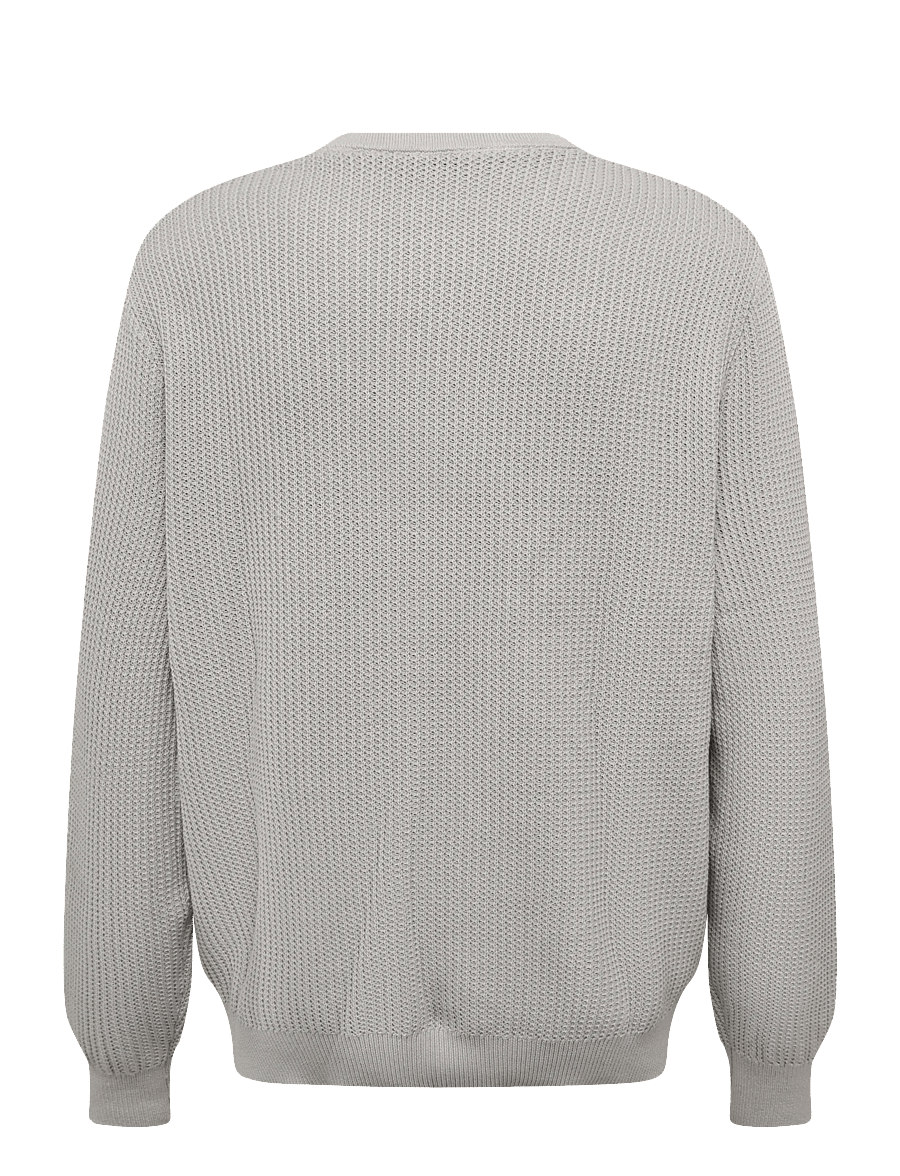 Mango - 100% cotton mid-weight knit jumper - rund hals - natural white - 1