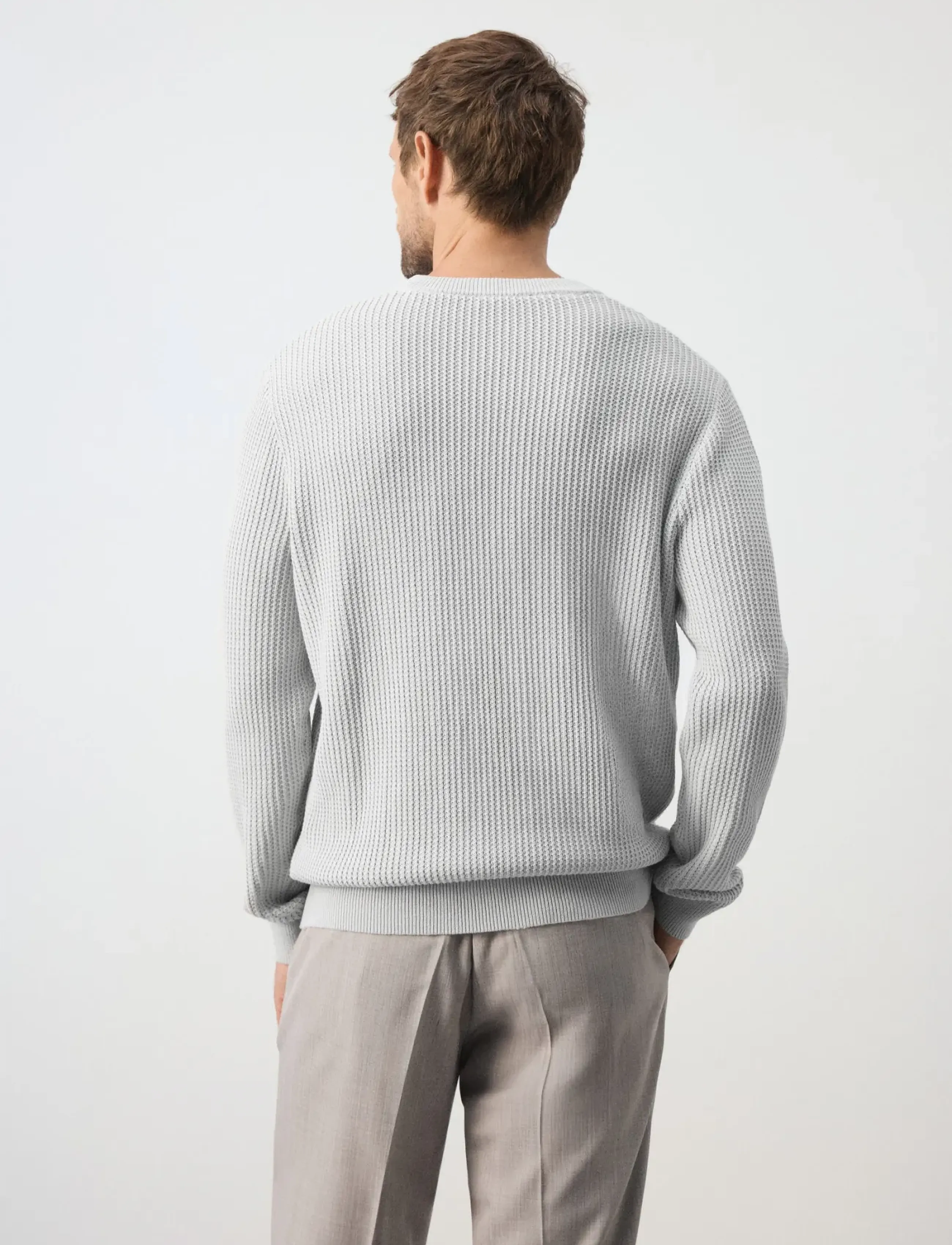 MANGO 100% Cotton Mid-Weight Knit Jumper stickade tröjor herr – bild 2