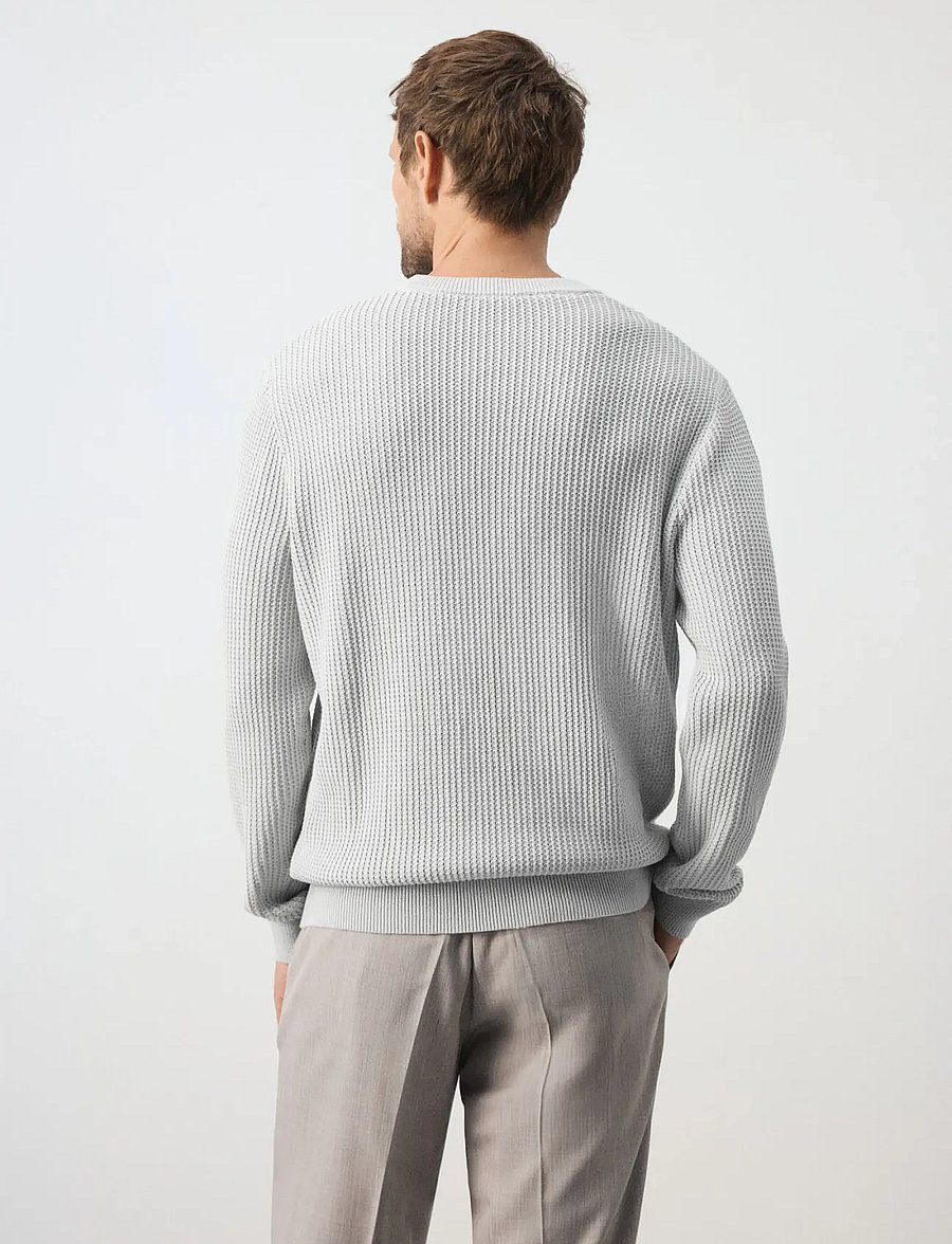 Mango - 100% cotton mid-weight knit jumper - rundhalsad - natural white - 3