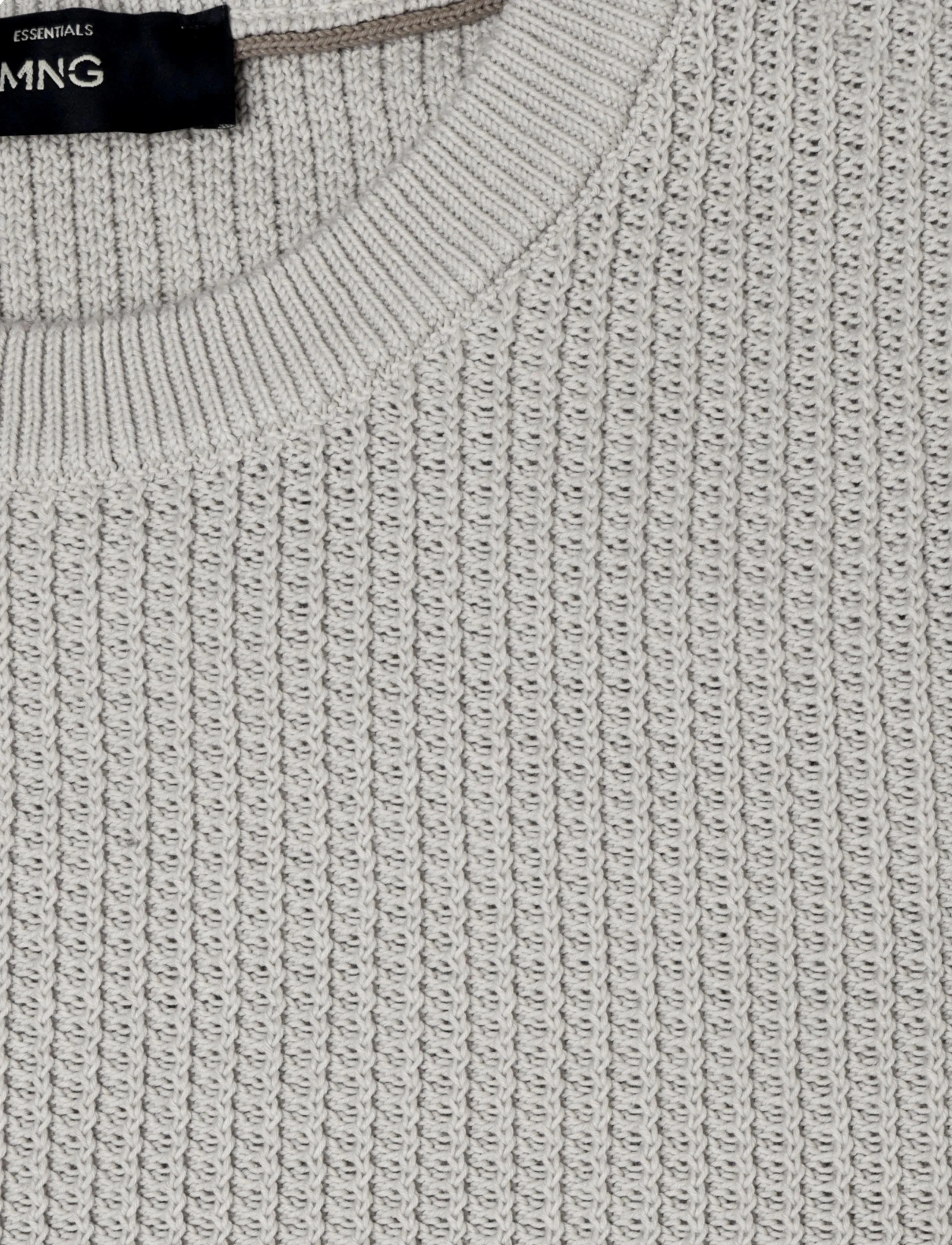Mango - 100% cotton mid-weight knit jumper - rund hals - natural white - 2