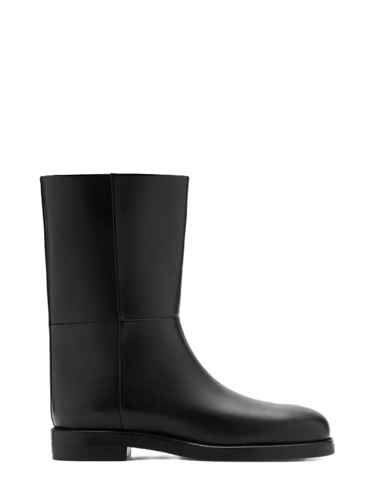 Mango Rounded toe leather ankle boots - Støvler - BLACK / black