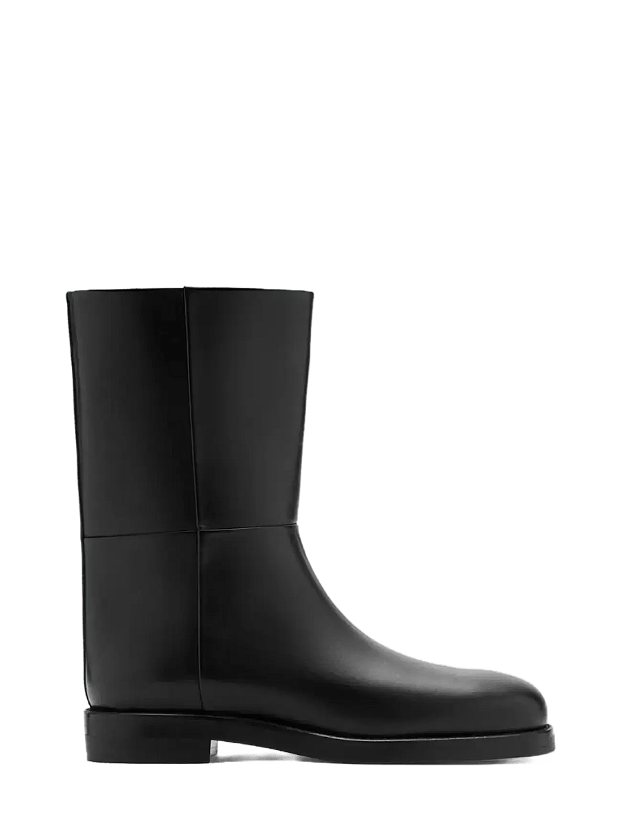 Mango - Rounded toe leather ankle boots - flade ankelstøvler - black - 0
