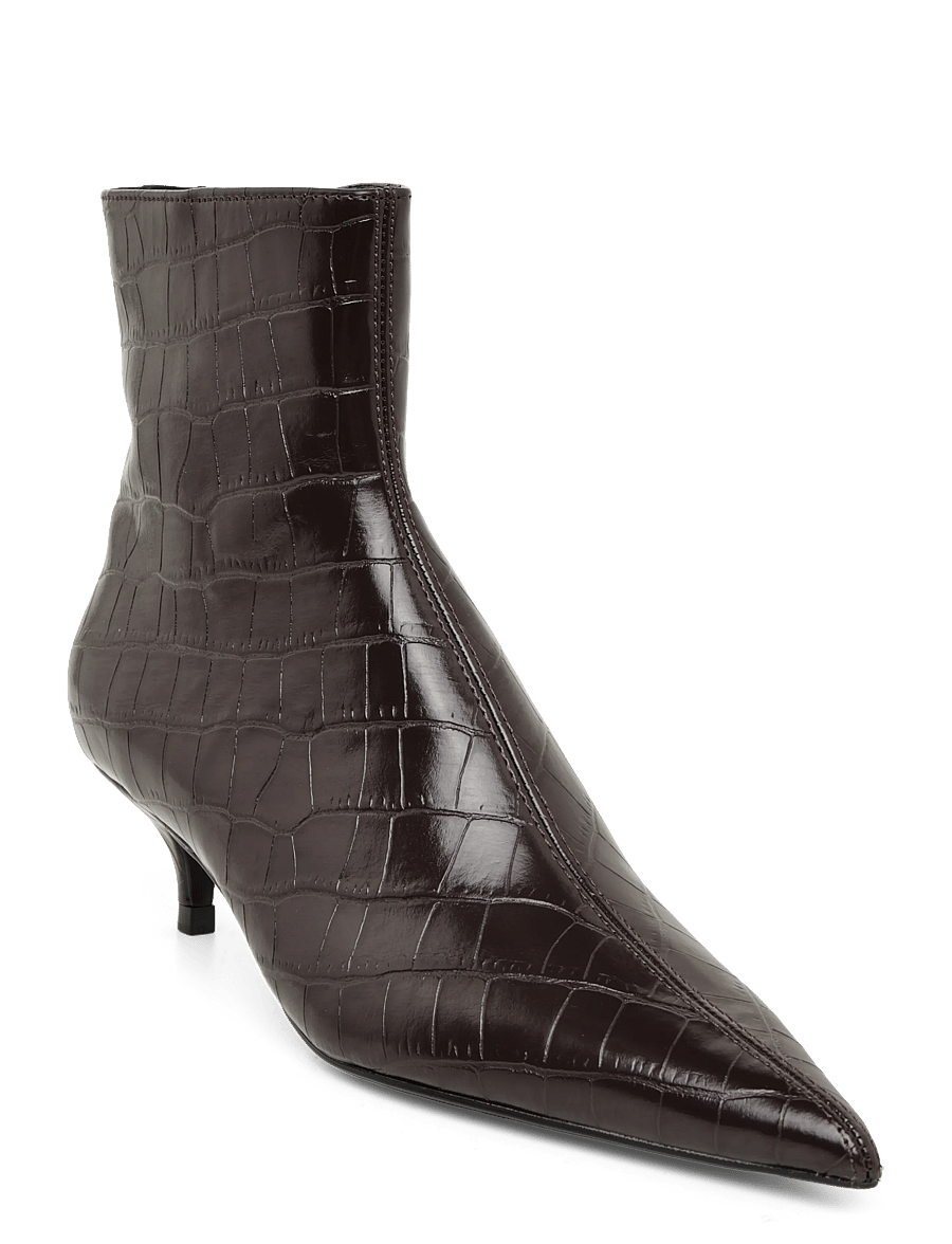 Mango - Kitten heel pointed-toe ankle boot - støvletter - dark red - 0