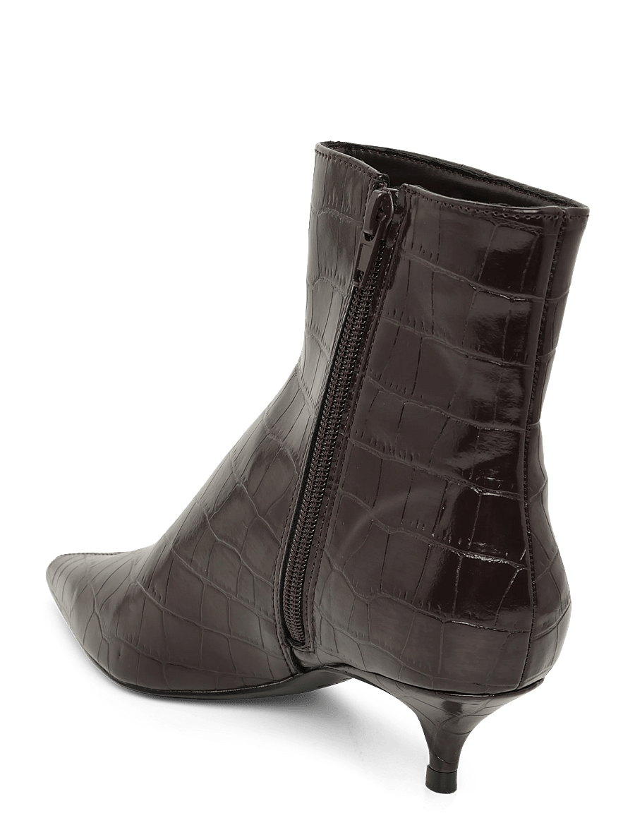 Mango - Kitten heel pointed-toe ankle boot - støvletter - dark red - 1