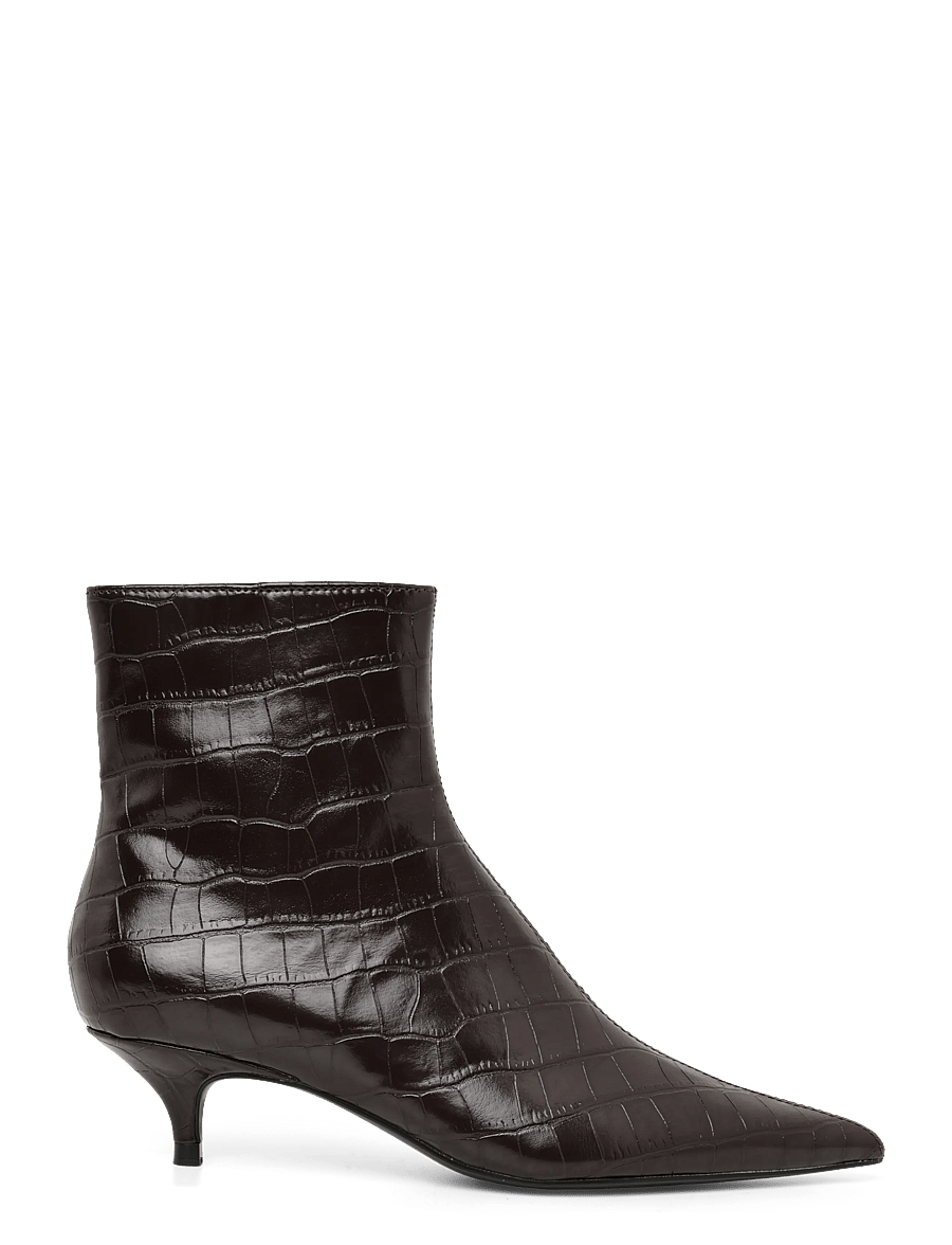 Mango - Kitten heel pointed-toe ankle boot - støvletter - dark red - 2