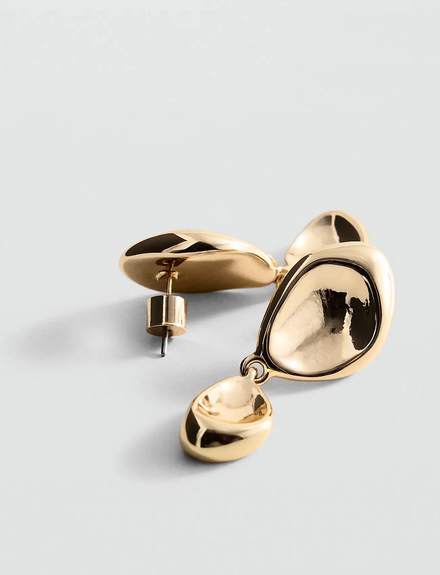 Mango - Embossed pendant earrings - Øreringe med vedhæng - gold - 1