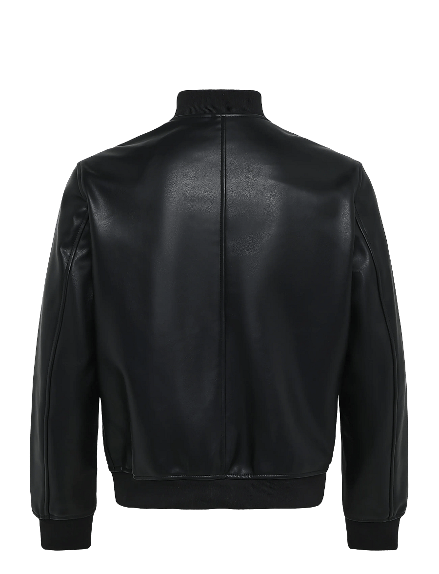 Mango - Faux-leather bomber jacket - höstjackor - black - 2