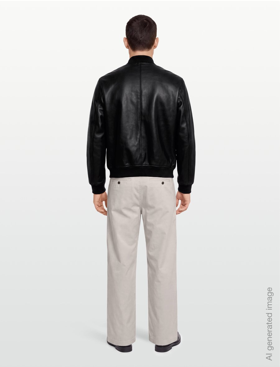 Mango - Faux-leather bomber jacket - höstjackor - black - 4