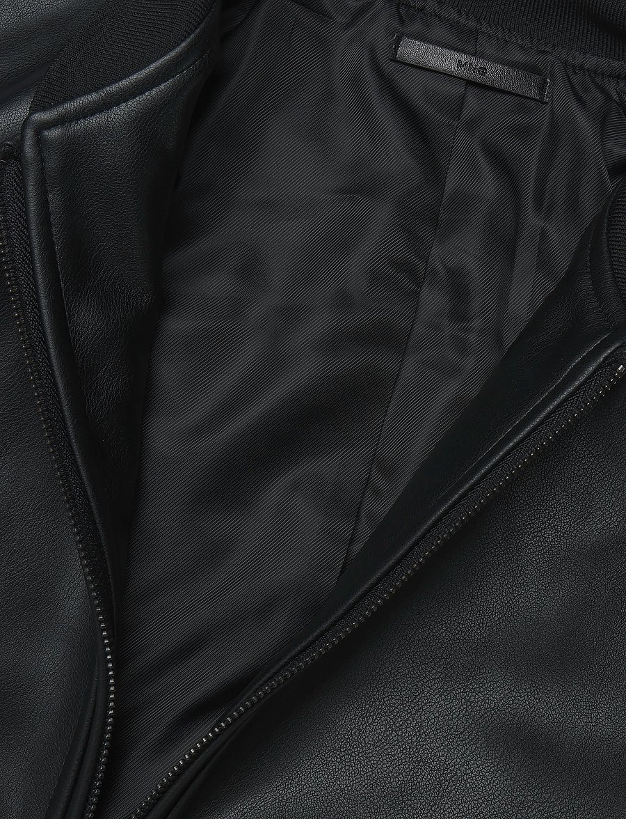 Mango - Faux-leather bomber jacket - höstjackor - black - 5