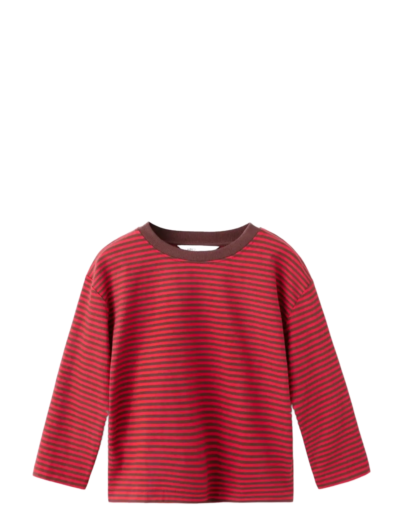 Mango Striped oversized t-shirt - Mango - DARK RED / red