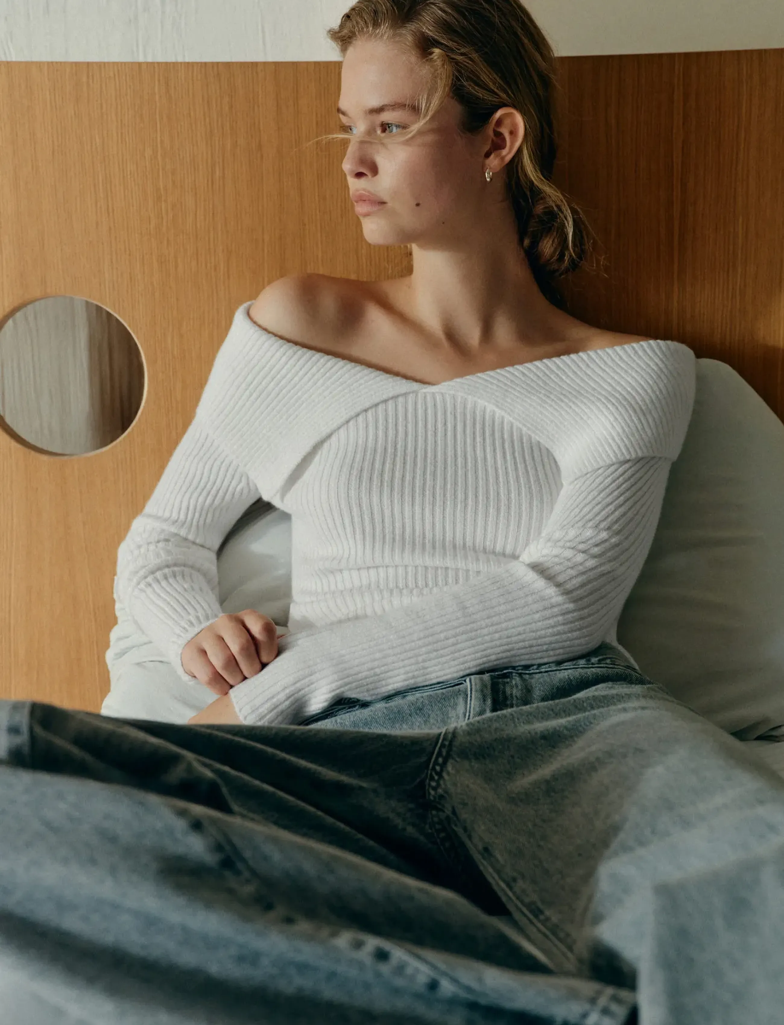 Mango Off shoulder sweater - Trøjer - NATURAL WHITE / white