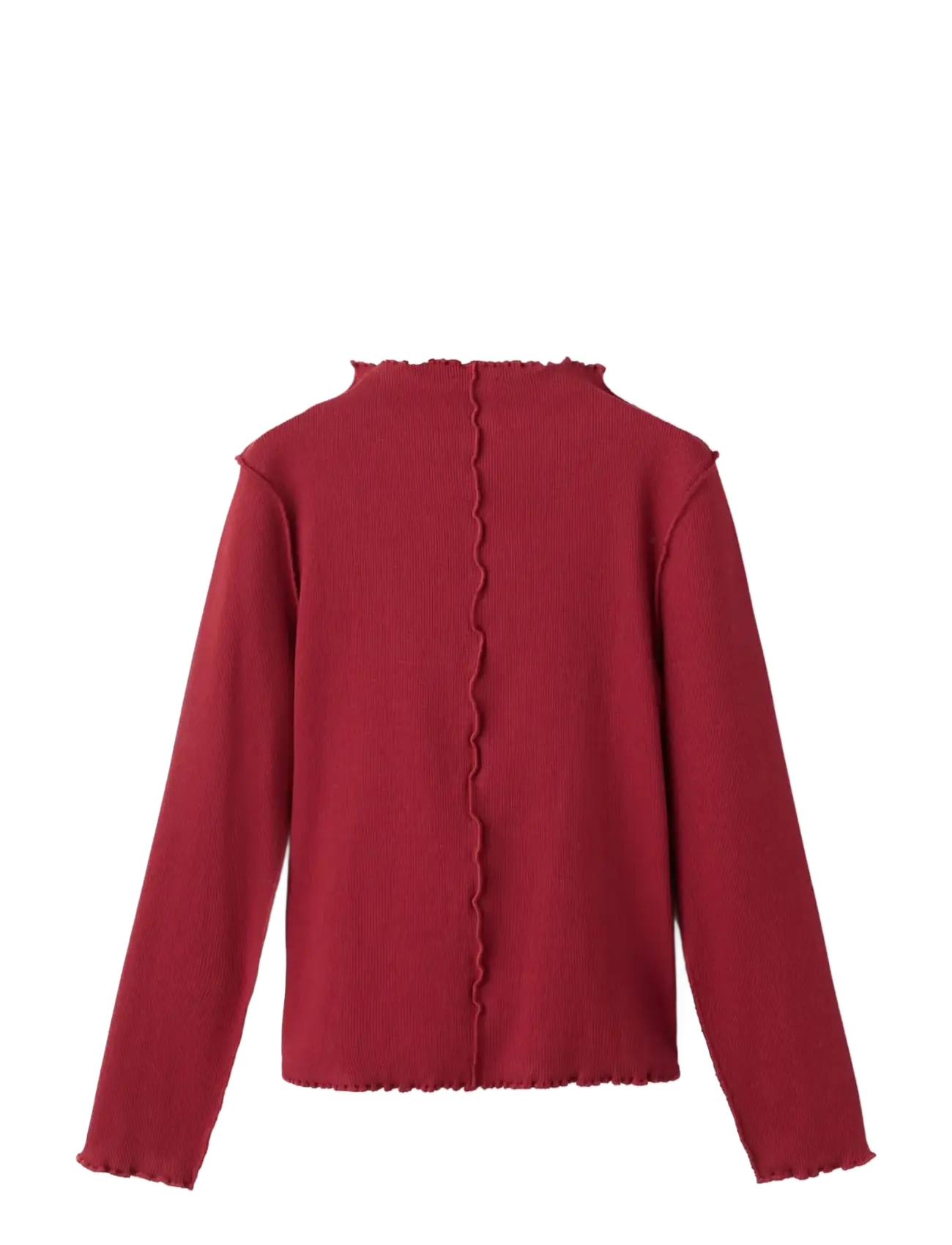 Mango - Ribbed T-shirt with wave-stitched seams - red - 1