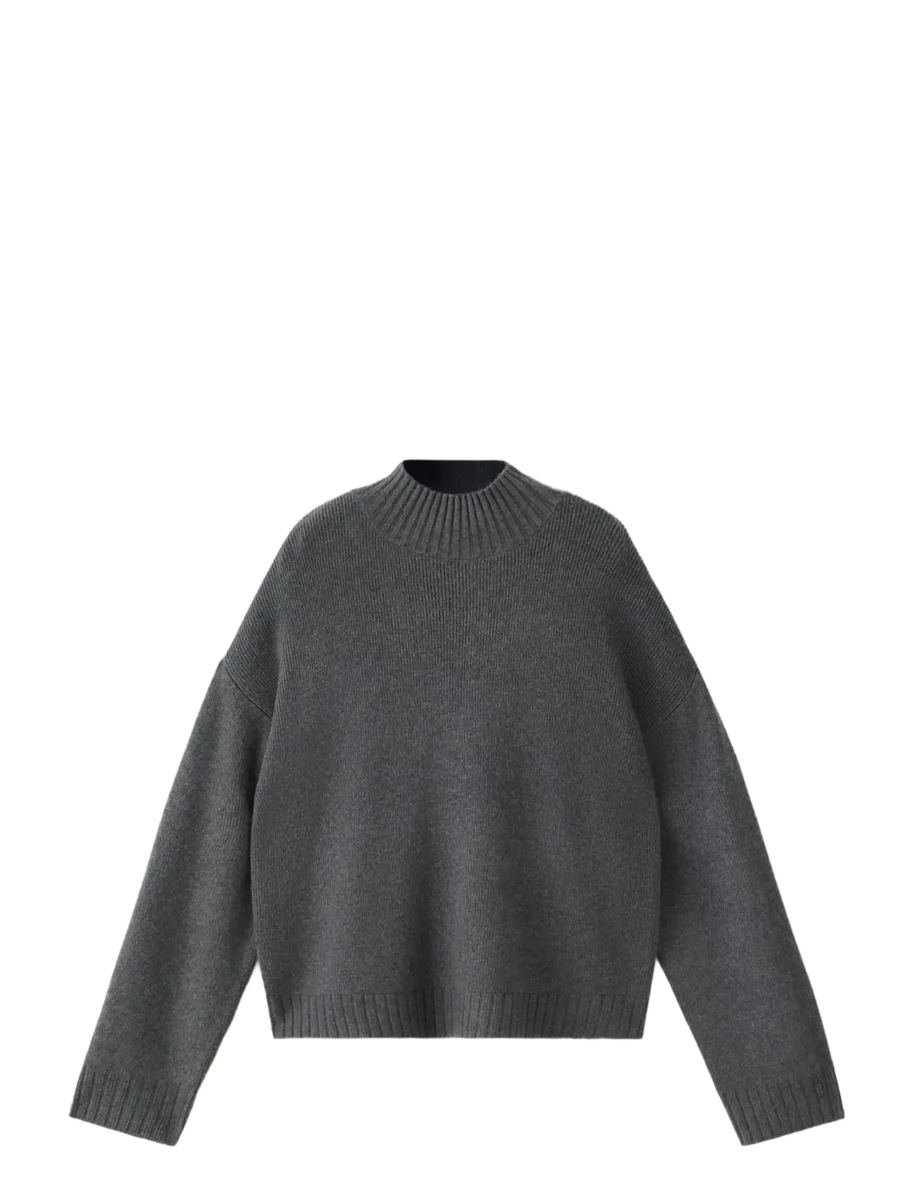 Mango Funnel neck knit sweater - Striktrøjer - CHARCOAL / grey