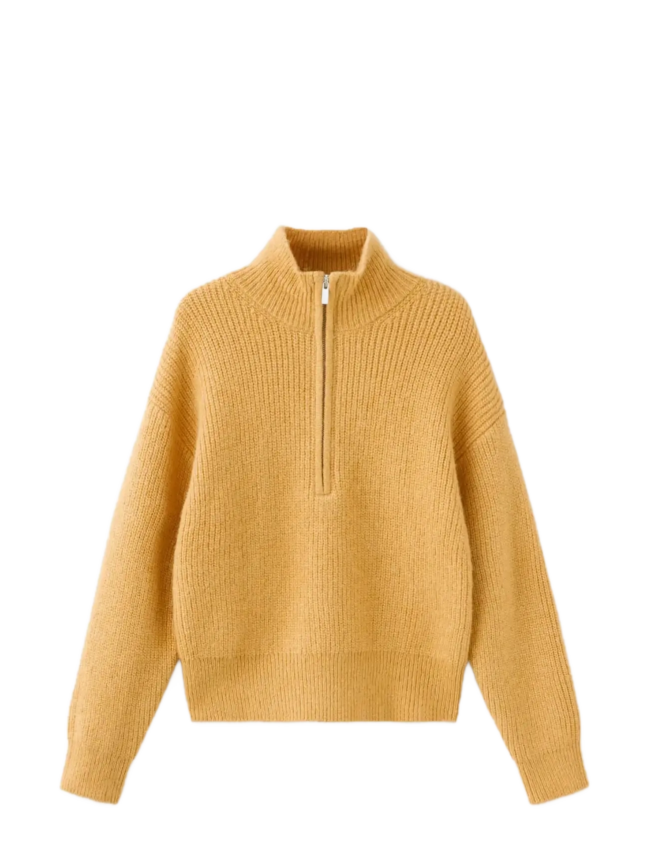 Mango High neck sweater with zip - Striktrøjer - MEDIUM YELLOW / yellow