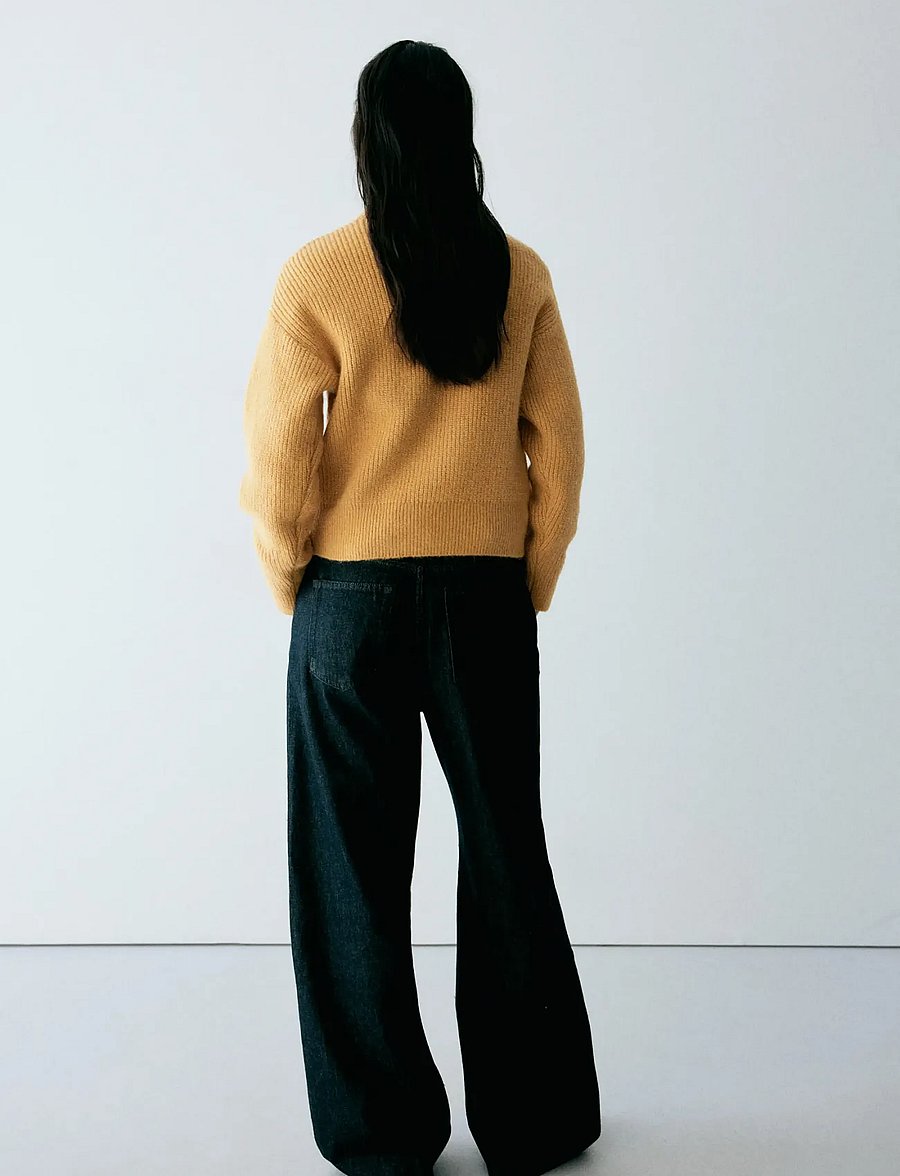 Mango - High neck sweater with zip - striktrøjer - medium yellow - 2