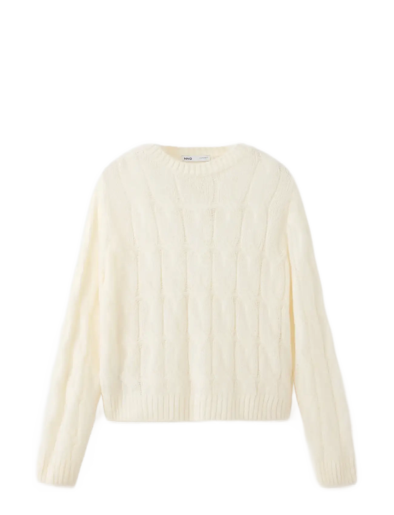 Mango Cable-knit crew-neck jumper - Striktrøjer - LIGHT BEIGE / beige