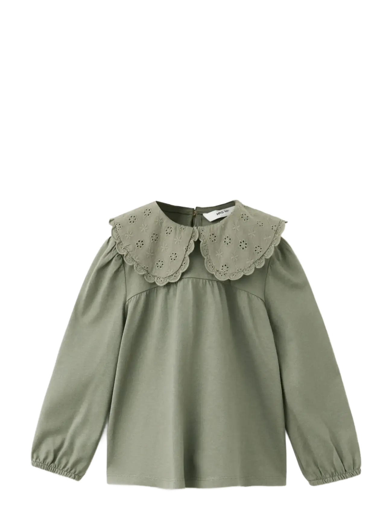 Mango Babydoll T-shirt with embroidery - Toppe og t-shirts - MEDIUM GREEN / green