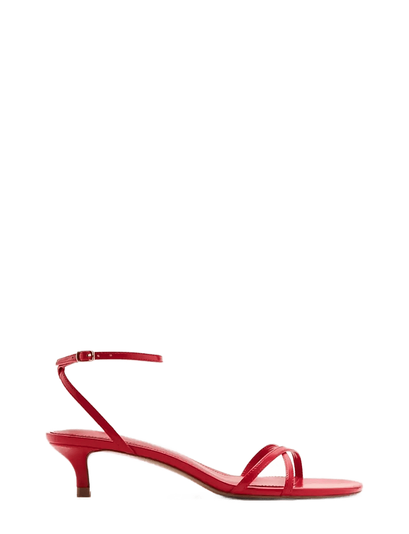 Mango - Criss-cross straps sandals - slingbacks med hæle - red - 0