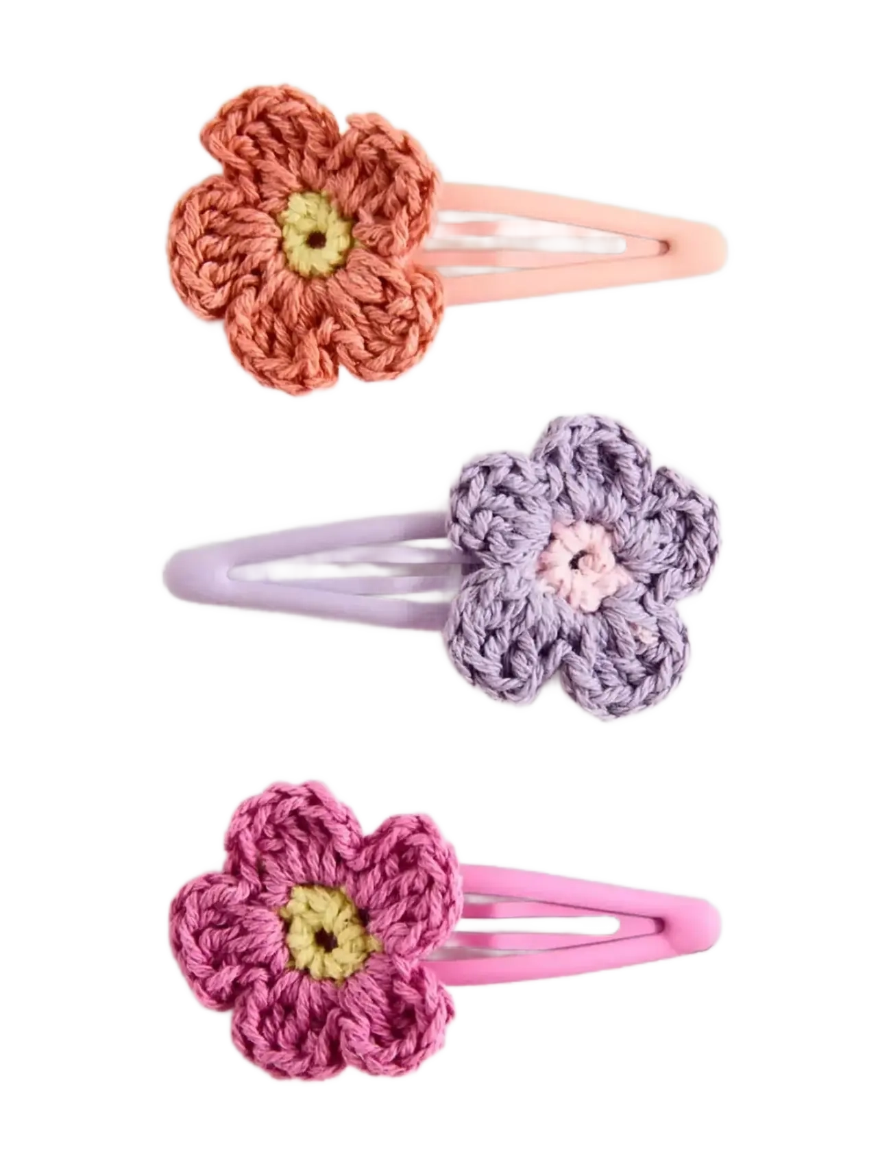 Mango Pack Of Crochet Flower Clips, One Size, Hair Accessories, Rosa - Pins, Kinder