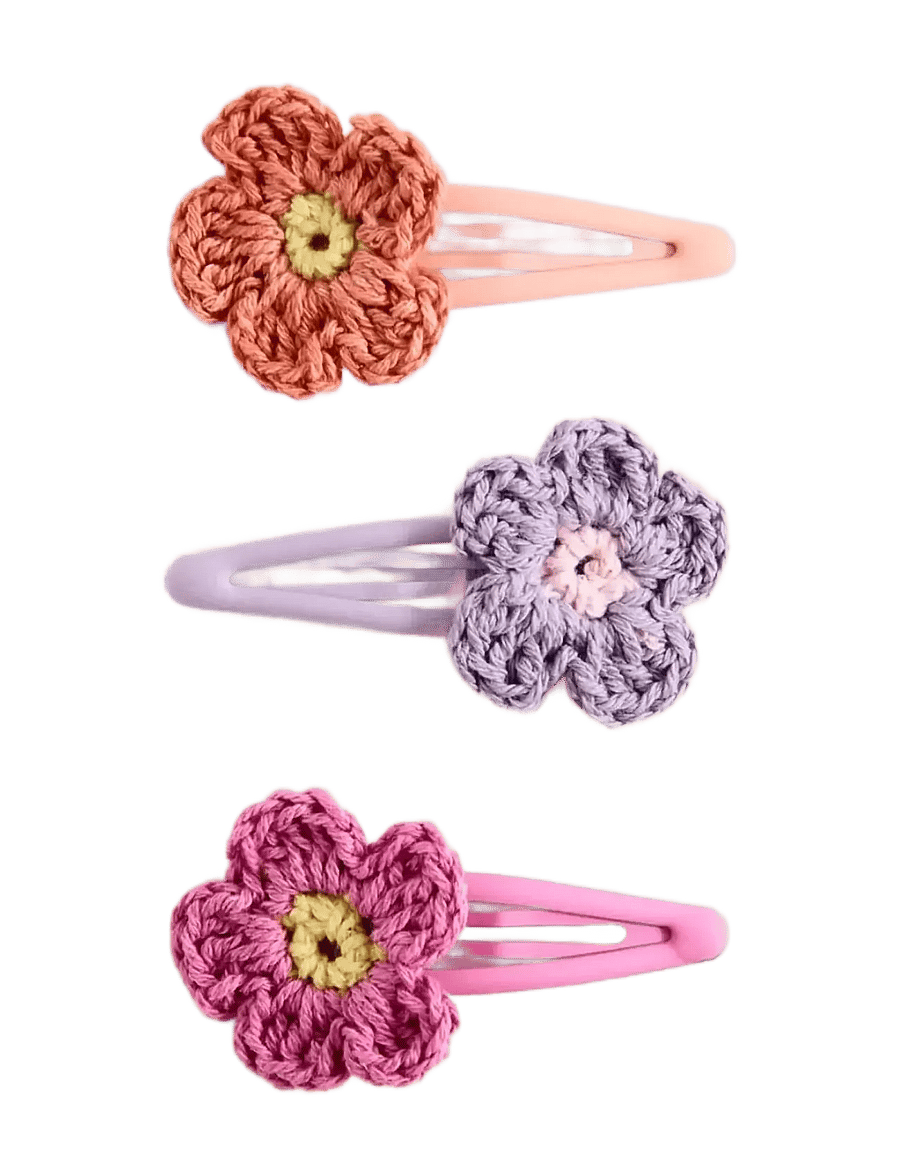 Mango - Pack of crochet flower clips - hårspænder - pink - 0