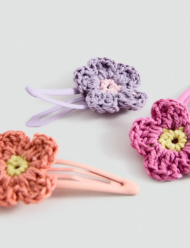 Mango - Pack of crochet flower clips - hårspænder - pink - 1