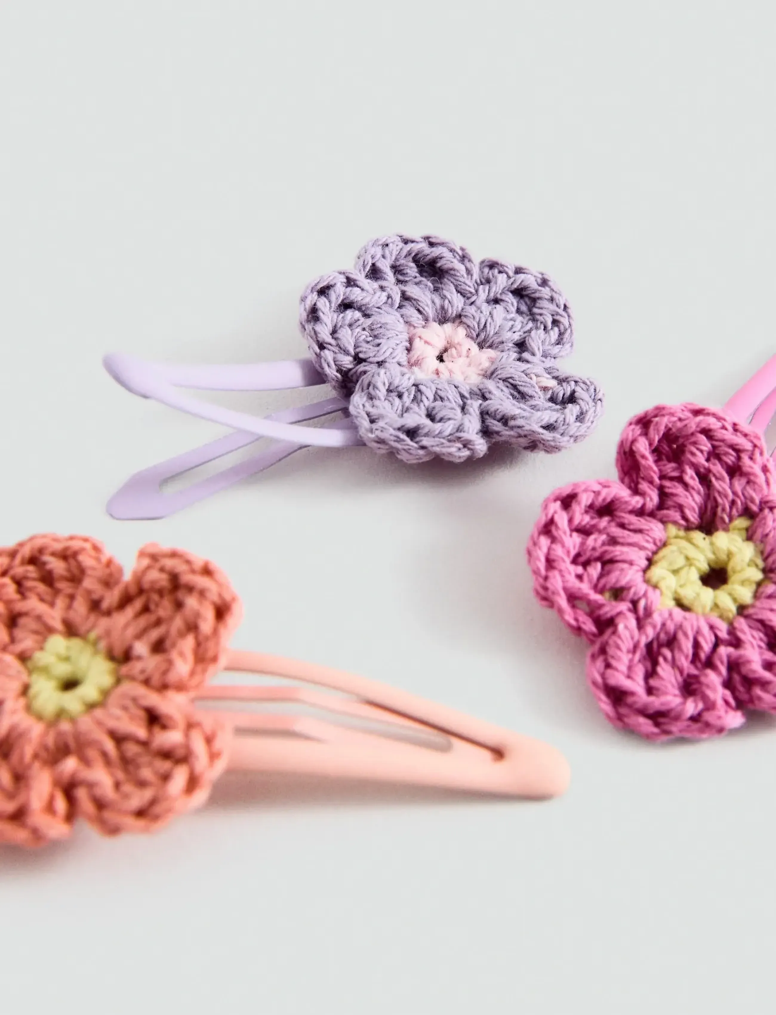 Mango - Pack of crochet flower clips - hårspænder - pink - 1