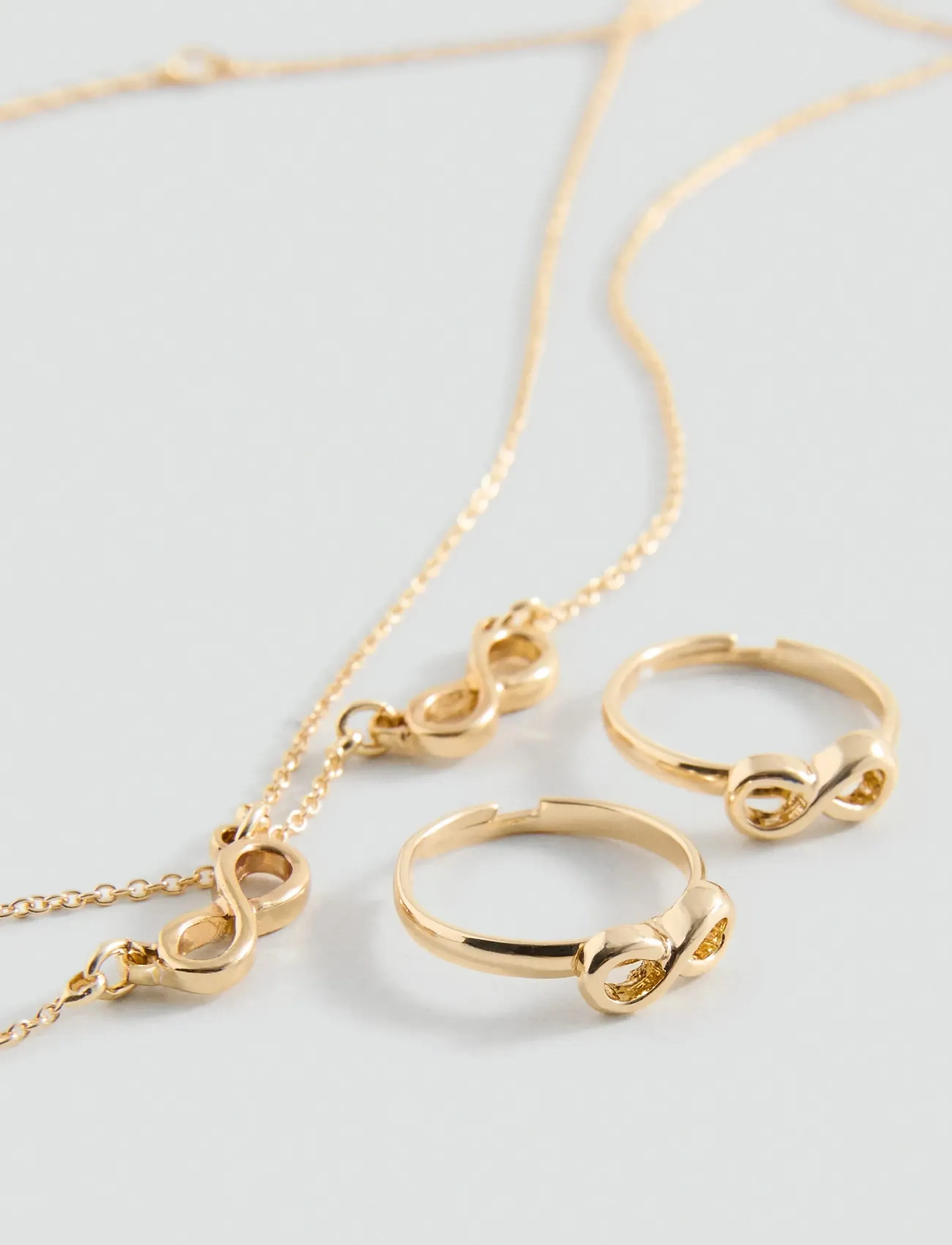 Mango - Infinity ring and collar set - ringe - gold - 1