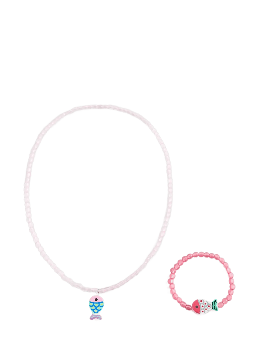 Mango - Fish choker and bracelet set - armband - pink - 0