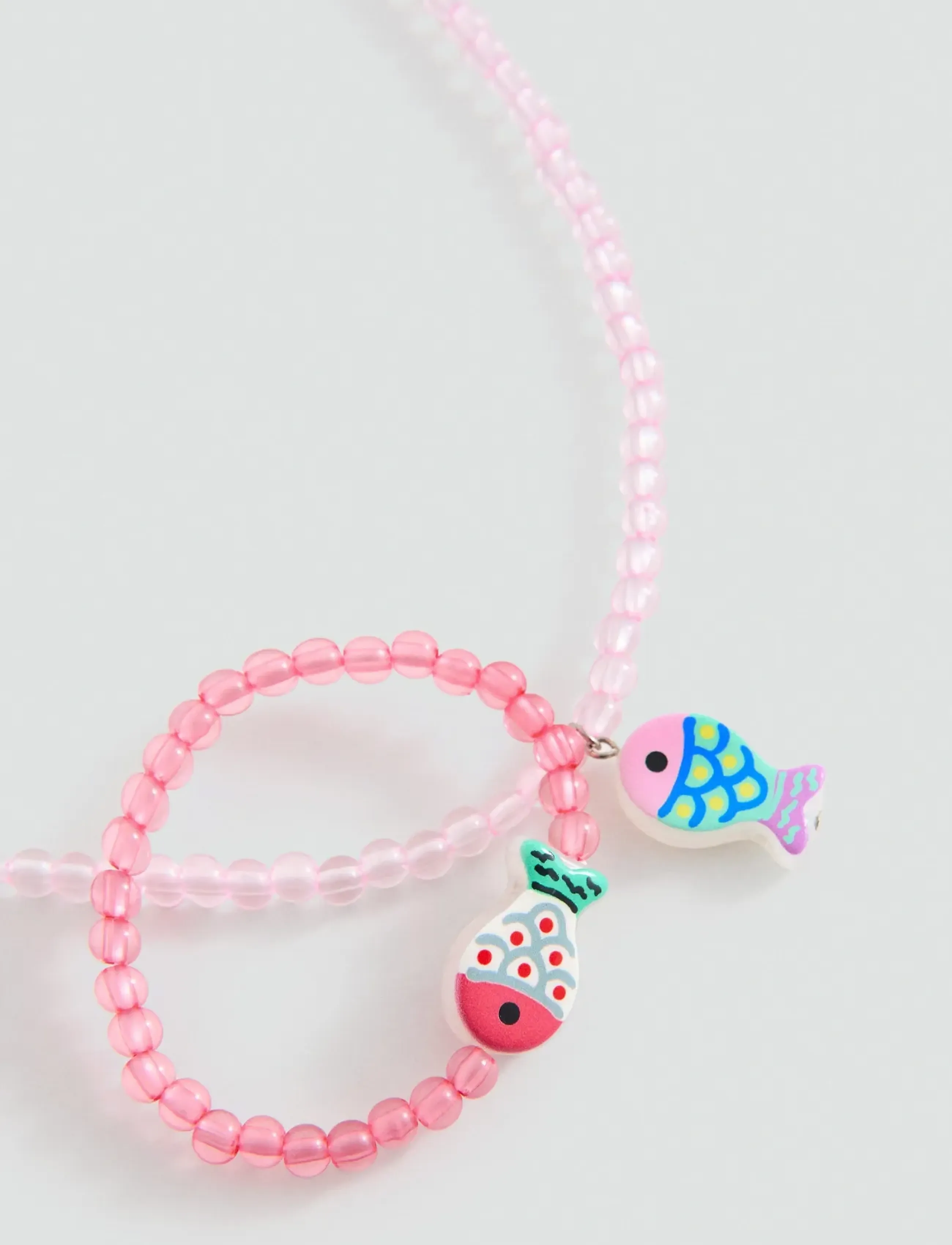 Mango - Fish choker and bracelet set - armbänder - pink - 1