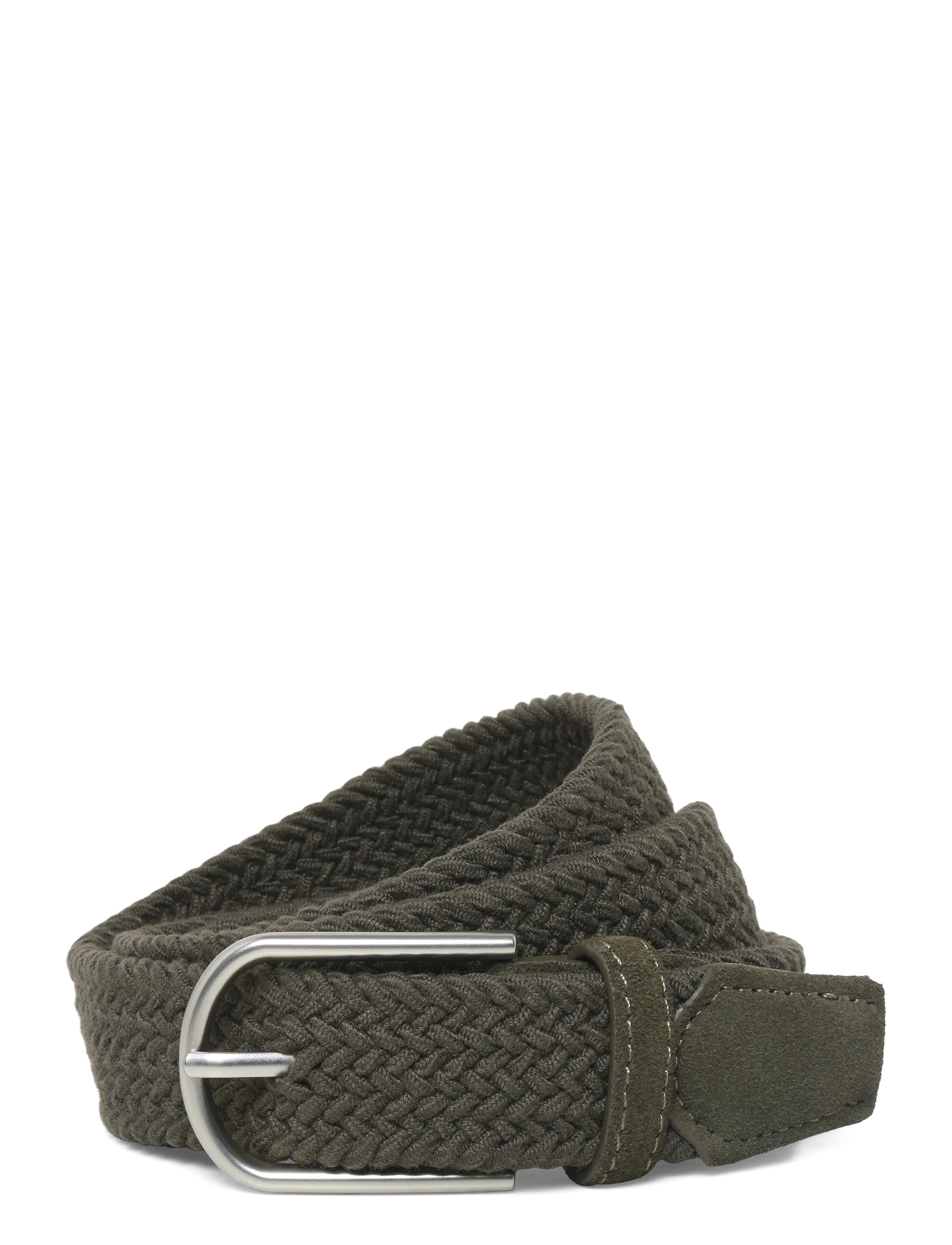 Mango Braided Elastic Belt, 80, Belts, Khakigrün - Männerswear