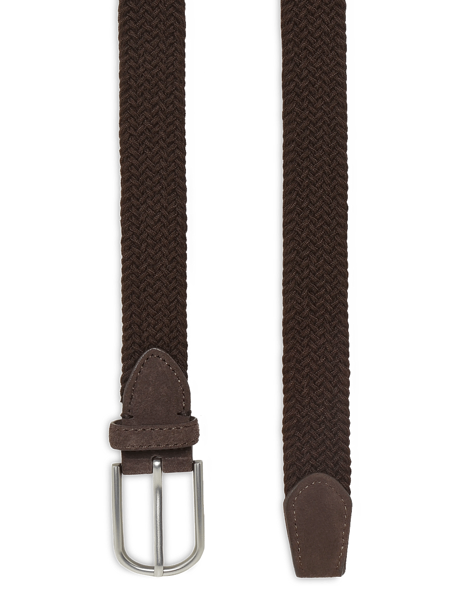 Mango - Braided elastic belt - flätade skärp - brown - 1