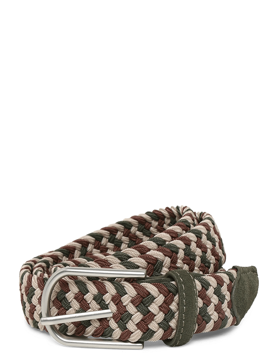 Mango - Braided elastic coloured belt - flätade skärp - beige - khaki - 0