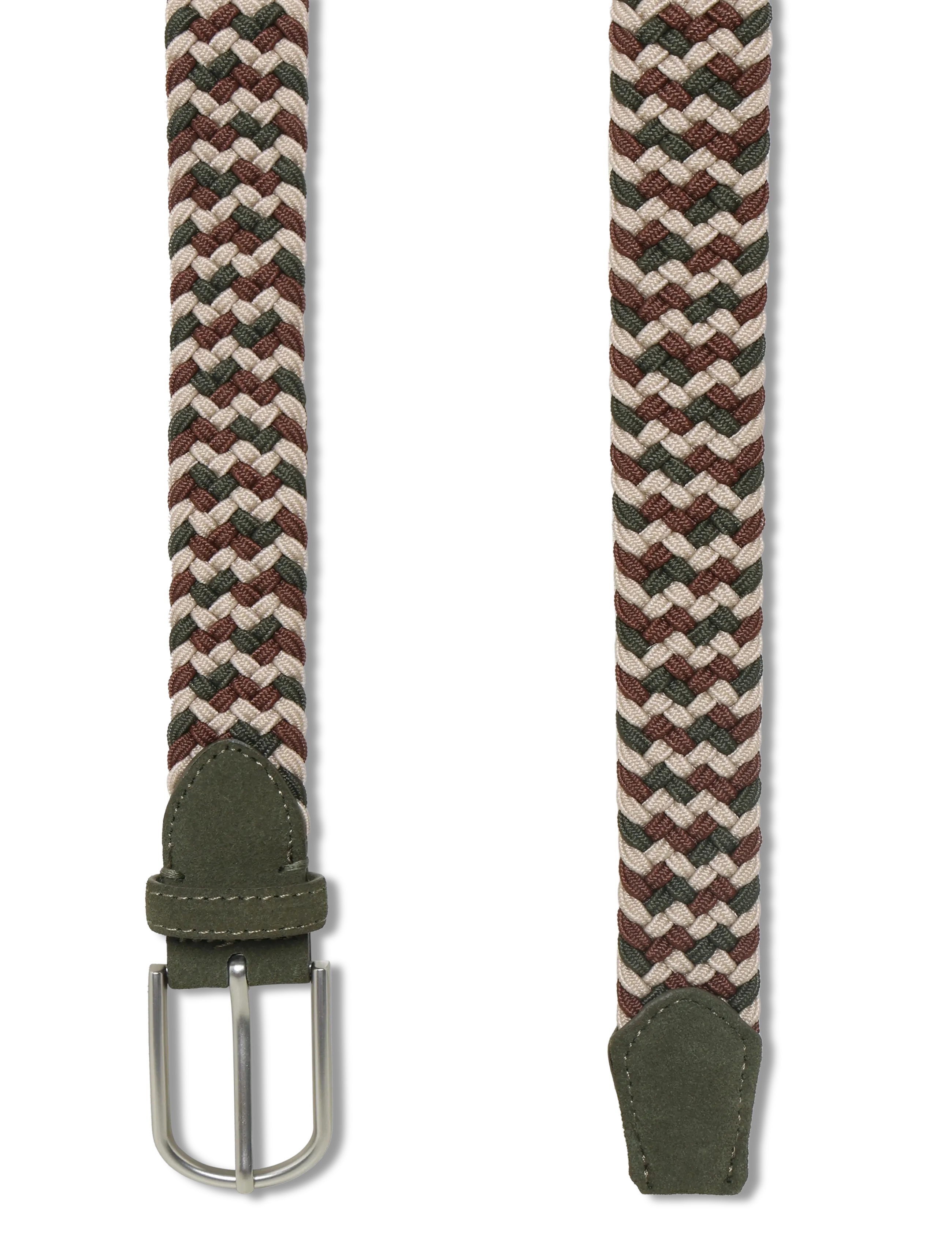 Mango - Braided elastic coloured belt - beige - khaki - 1
