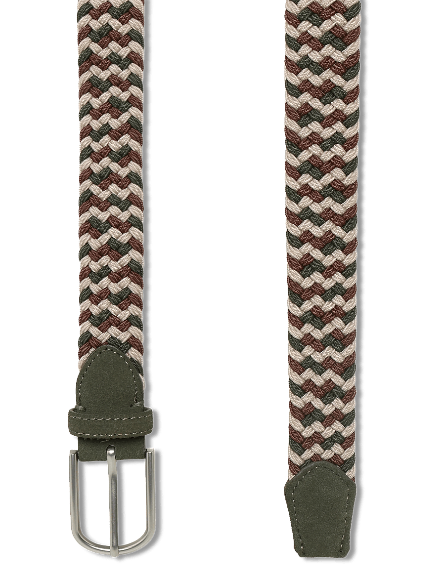 Mango - Braided elastic coloured belt - flätade skärp - beige - khaki - 1
