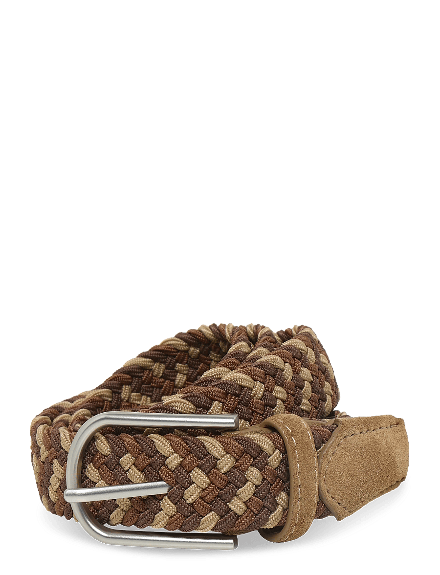 Mango - Braided elastic coloured belt - flettede bælter - medium brown - 0