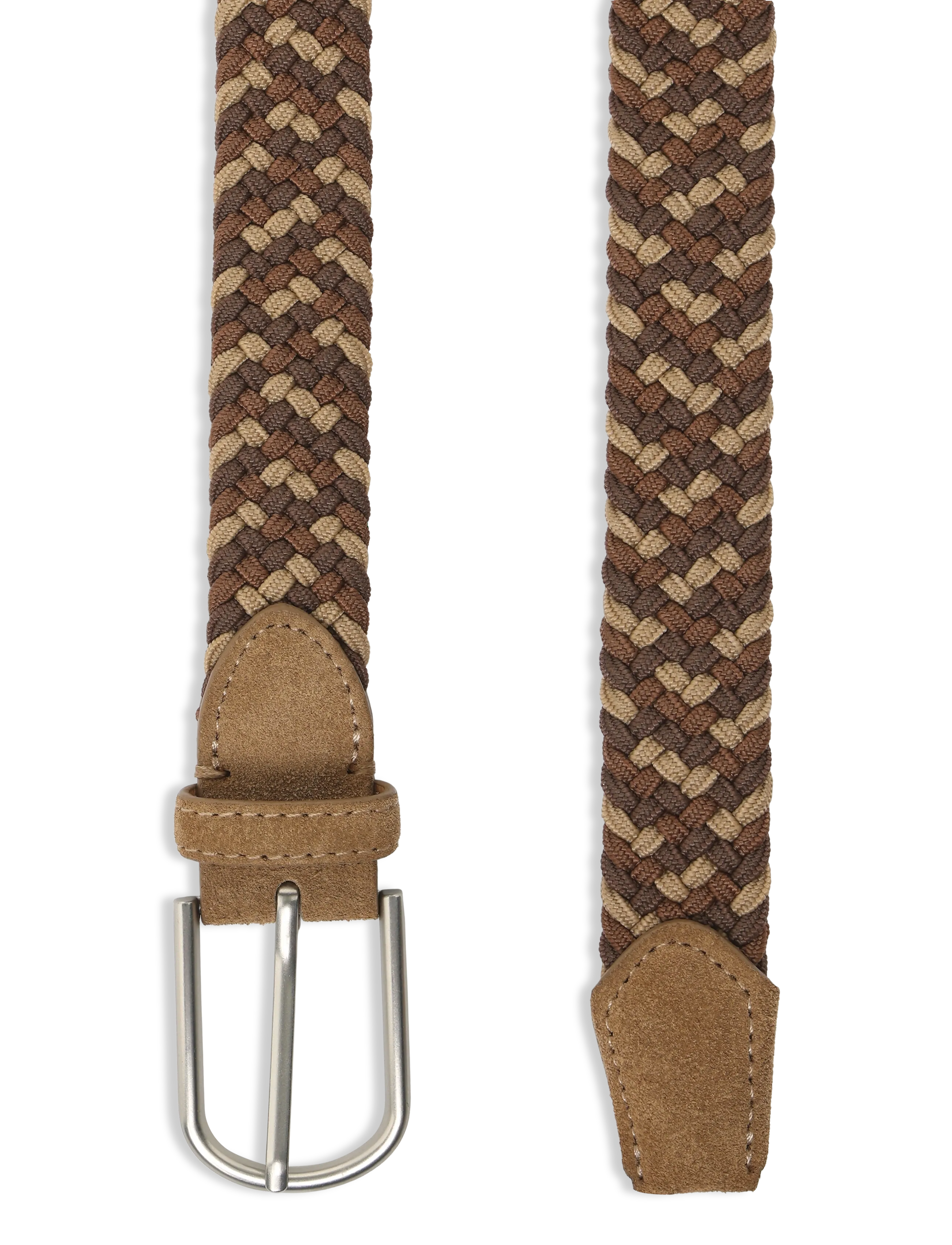Mango - Braided elastic coloured belt - flettede bælter - medium brown - 1