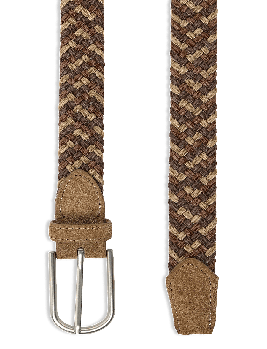 Mango - Braided elastic coloured belt - flettede bælter - medium brown - 1