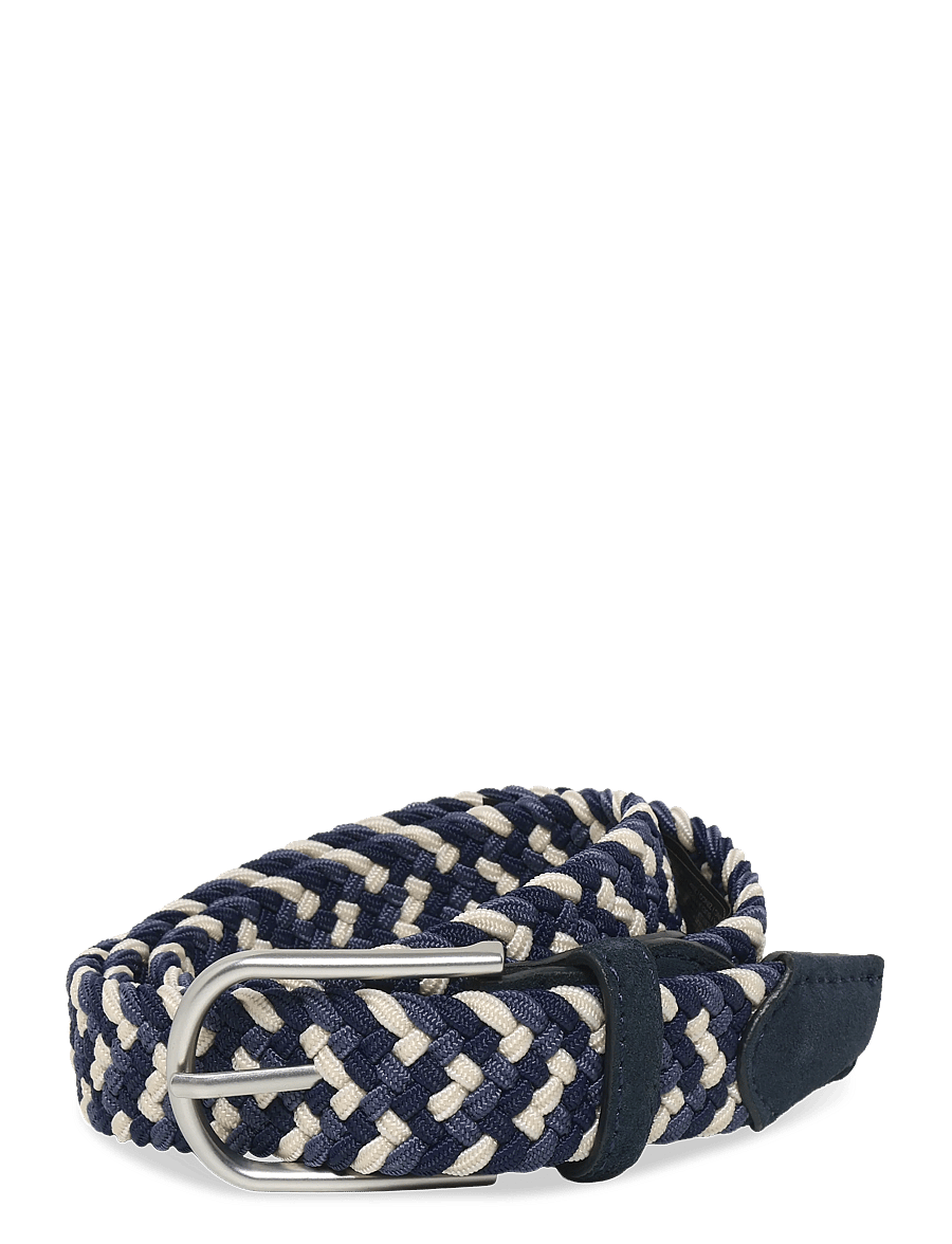 Mango - Braided elastic coloured belt - flätade skärp - navy - 0