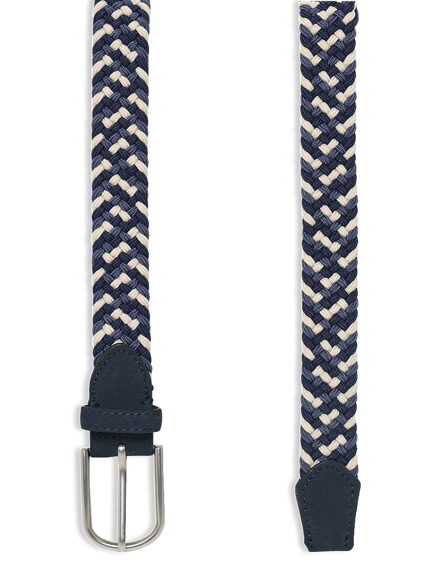 Mango - Braided elastic coloured belt - flätade skärp - navy - 1