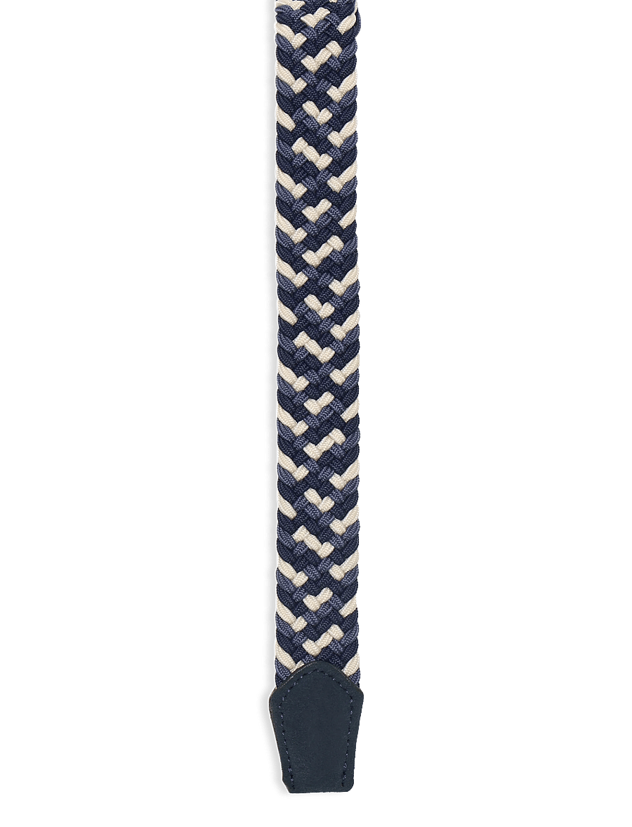 Mango - Braided elastic coloured belt - flätade skärp - navy - 2