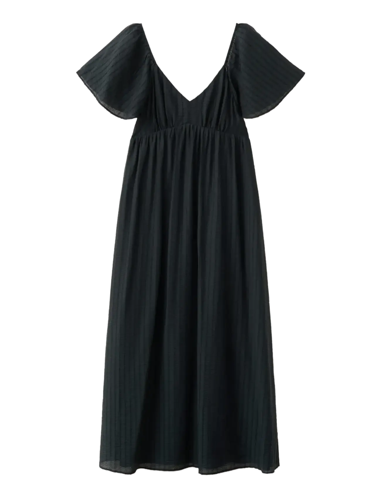 Mango - Textured dress with gathered detail - black - 1
