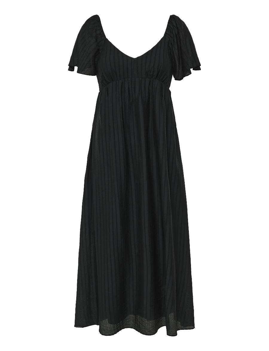 Mango - Textured dress with gathered detail - sommerkjoler - black - 1