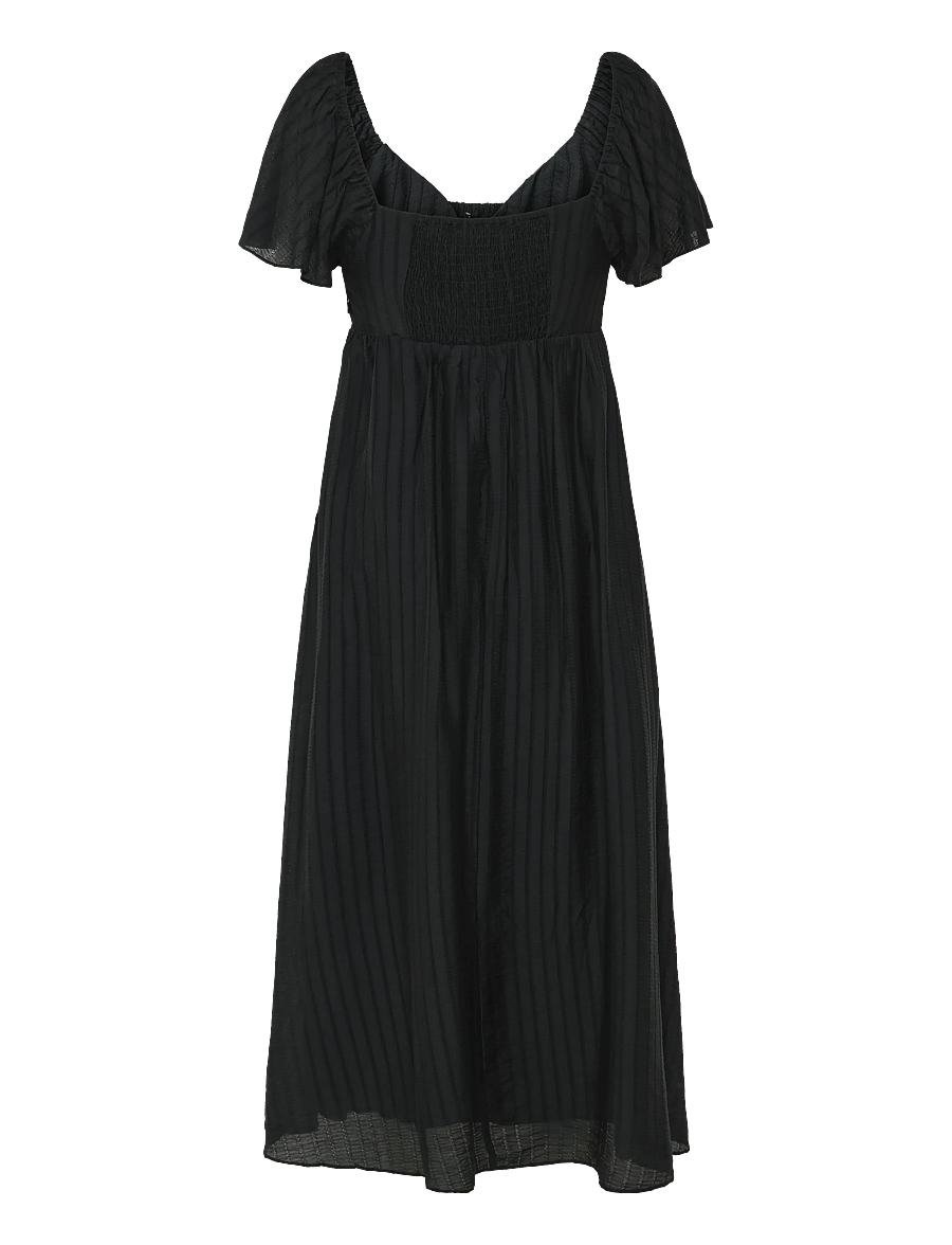 Mango - Textured dress with gathered detail - sommerkjoler - black - 2