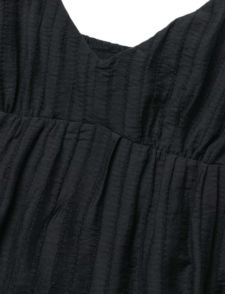 Mango - Textured dress with gathered detail - sommerkjoler - black - 4