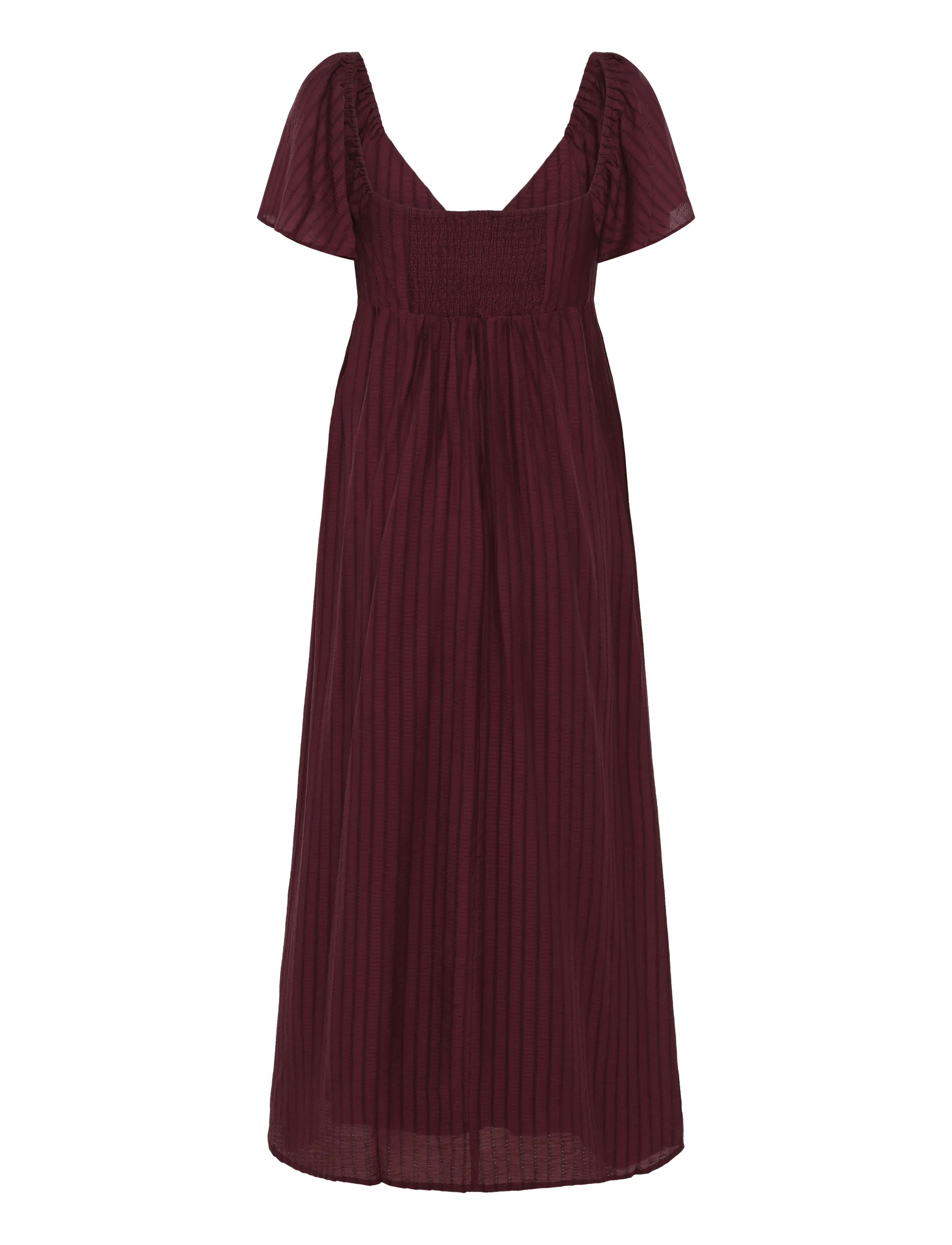 Mango - Textured dress with gathered detail - sommerkjoler - dark red - 2